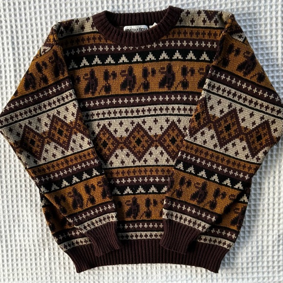 Vintage Other - Vintage Grandpa Sweater Eclectic Grandpa Dad 90s Preppy Southwestern Aztec